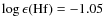 $\log\epsilon({\rm Hf})=-1.05$