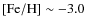 ${\rm [Fe/H]}\sim -3.0$