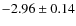 $-2.96\pm0.14$