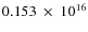 $ 0.153~\times~10^{16} $