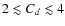 $2\lesssim C_{d}\lesssim 4$