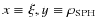 $x\equiv \xi ,y\equiv \rho _{\rm SPH}$