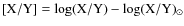 $\rm [X/Y]=\log(X/Y)-\log(X/Y)_{\odot}$