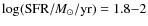 $\log({\rm SFR}/M_{\odot}/{\rm yr})=1.8{-}2$