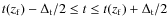 $t(z_{\rm f})-\Delta_{\rm t}/2 \le t \le t(z_{\rm f})+\Delta_{\rm t}/2$