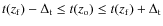 $t(z_{\rm f})-\Delta _{\rm t} \le t(z_{\rm o}) \le t(z_{\rm f})+\Delta _{\rm t}$