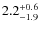 $2.2^{\rm +0.6}_{-1.9}$