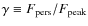 $\gamma \equiv F_{\rm pers}/F_{\rm peak}$