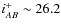 $i^+_{AB}\sim 26.2$