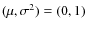 $(\mu,\sigma^2)=(0,1)$