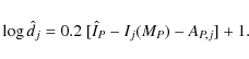 \begin{displaymath}\log \hat{d}_j = 0.2~[\hat{I}_P - I_j(M_P) - A_{P,j}] + 1.
\end{displaymath}