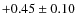 $+0.45 \pm 0.10$