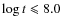 $\log t\leqslant 8.0$