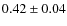 $ 0.42 \pm 0.04$