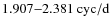 $1.907{-}2.381~{\rm cyc/d}$