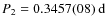 $P_2 = 0.3457(08)~{\rm d}$