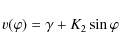 \begin{displaymath}v(\varphi) = \gamma + K_2 \sin \varphi
\end{displaymath}