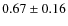 $0.67\pm0.16$