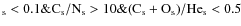 $_{\rm s}<0.1 \& {\rm C}_{\rm s}/{\rm N}_{\rm s}>10 \& ({\rm C}_{\rm s}+{\rm O}_{\rm s})/{\rm He}_{\rm s}<0.5$