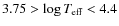 $3.75>\log T_{{\rm eff}} <4.4$