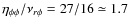 $\eta_{\phi\phi}/\nu_{r\phi}=27/16\simeq 1.7$