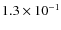 $1.3\times 10^{-1}$