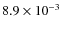 $8.9\times 10^{-3}$