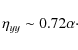 \begin{displaymath}\eta_{yy}\sim0.72 \alpha\cdot
\end{displaymath}