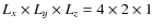 $L_x\times L_y\times
L_z=4\times2\times1$