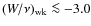 $(W/\nu)_{\rm wk} \la -3.0$