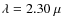 $\lambda = 2.30~\mu$