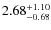 $\rm 2.68^{+1.10}_{-0.68}$