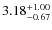 $\rm 3.18^{+1.00}_{-0.67}$