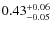 $\rm0.43^{+0.06}_{-0.05}$