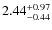 $\rm 2.44^{+0.97}_{-0.44}$