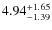 $\rm 4.94^{+1.65}_{-1.39}$