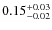 $\rm0.15^{+0.03}_{-0.02}$