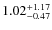 $\rm 1.02^{+1.17}_{-0.47}$