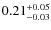 $\rm0.21^{+0.05}_{-0.03}$