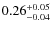$\rm0.26^{+0.05}_{-0.04}$