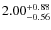 $\rm 2.00^{+0.88}_{-0.56}$