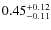 $\rm0.45^{+0.12}_{-0.11}$