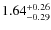 $\rm 1.64^{+0.26}_{-0.29}$