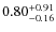 $\rm0.80^{+0.91}_{-0.16}$