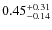 $\rm0.45^{+0.31}_{-0.14}$