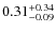 $\rm0.31^{+0.34}_{-0.09}$