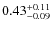 $\rm0.43^{+0.11}_{-0.09}$