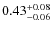 $\rm0.43^{+0.08}_{-0.06}$