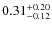 $\rm0.31^{+0.20}_{-0.12}$