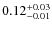 $\rm0.12^{+0.03}_{-0.01}$
